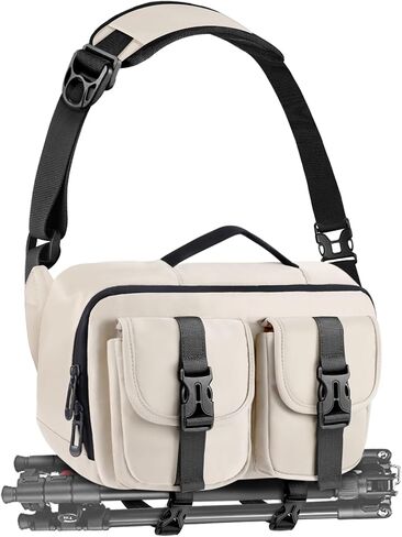 TAAOKA Camera Sling Bag,DSLR Camera Bag with Tripod Holder,Waterproof Camera Shoulder Crossbody Bag for Photographers(Coffee) in Saudi Arabia