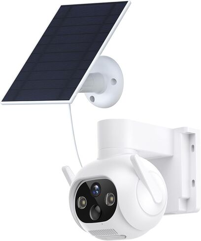 4G LTE Cellular Security Camera, No WiFi Needed, Solar Powered with Built-in eSIM, 2K Pan Tilt, PIR Motion Detection & Auto Tracking, Color Night Vision for Farm, Ranch, Barn & RV in Kuwait