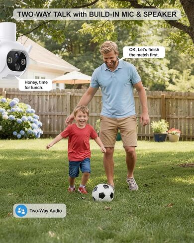 4G LTE Cellular Security Camera, No WiFi Needed, Solar Powered with Built-in eSIM, 2K Pan Tilt, PIR Motion Detection & Auto Tracking, Color Night Vision for Farm, Ranch, Barn & RV in Kuwait