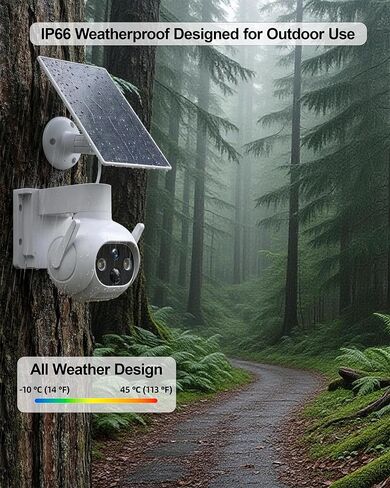 4G LTE Cellular Security Camera, No WiFi Needed, Solar Powered with Built-in eSIM, 2K Pan Tilt, PIR Motion Detection & Auto Tracking, Color Night Vision for Farm, Ranch, Barn & RV in Kuwait