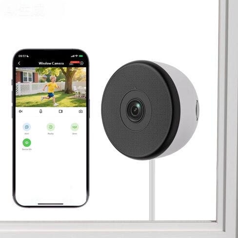 Starlight Window Camera, 2K Resolution, Full-Color Night Vision, Wi-Fi Indoor Security Camera, Wide Angle View, AI Detection in Kuwait