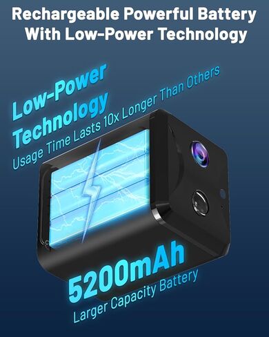 No WiFi Security Camera, 4G LTE Cellular Security Camera with SIM Card | 5200mAh Larger Battery Capacity, HD Portable Car Camera 4G, 160° Wide View, AI Motion Detection, No Red Glow Night Vision in Kuwait