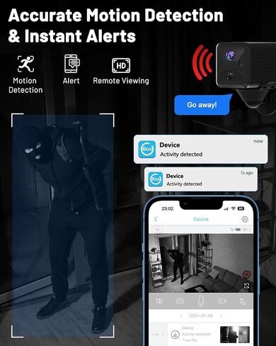 No WiFi Security Camera, 4G LTE Cellular Security Camera with SIM Card | 5200mAh Larger Battery Capacity, HD Portable Car Camera 4G, 160° Wide View, AI Motion Detection, No Red Glow Night Vision in Kuwait