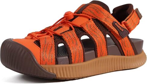 KuaiLu Orthopedic Closed Toe Sandals For Womens Athletic Outdoor Walking | Recovery Cushion Sandals With Arch Support Plantar Fasciitis Shoes Hiking Travel Beach Essentials Fisherman Sandal, Brown 7 in Saudi Arabia