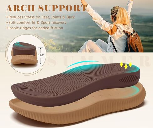 KuaiLu Orthopedic Closed Toe Sandals For Womens Athletic Outdoor Walking | Recovery Cushion Sandals With Arch Support Plantar Fasciitis Shoes Hiking Travel Beach Essentials Fisherman Sandal, Brown 7 in Saudi Arabia
