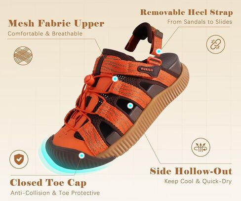 KuaiLu Orthopedic Closed Toe Sandals For Womens Athletic Outdoor Walking | Recovery Cushion Sandals With Arch Support Plantar Fasciitis Shoes Hiking Travel Beach Essentials Fisherman Sandal, Brown 7 in Saudi Arabia