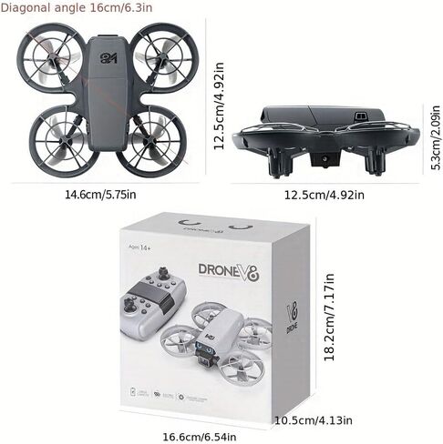 Mini RC Drone with Cameras, Propeller Guard, FPV & Altitude for Kids 8-12 | 2 batteries, 4-side obstacle avoidance, optical flow, bright light eyes, one-key takeoff, 3D flips for beginners (Gray-White) in Saudi Arabia