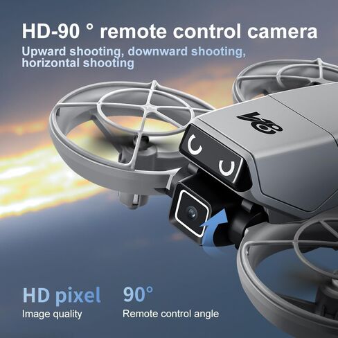Mini RC Drone with Cameras, Propeller Guard, FPV & Altitude for Kids 8-12 | 2 batteries, 4-side obstacle avoidance, optical flow, bright light eyes, one-key takeoff, 3D flips for beginners (Gray-White) in Saudi Arabia