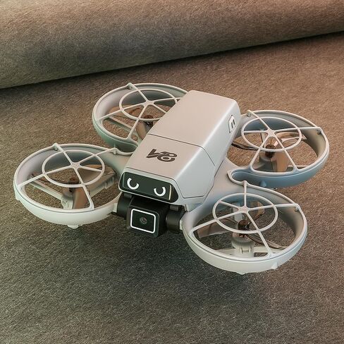 Mini RC Drone with Cameras, Propeller Guard, FPV & Altitude for Kids 8-12 | 2 batteries, 4-side obstacle avoidance, optical flow, bright light eyes, one-key takeoff, 3D flips for beginners (Gray-White) in Saudi Arabia