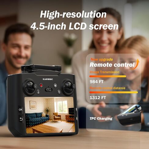 GPS FPV Drone with EIS Camera for Adults, 4.5 Inch LCD Screen on Controller，Al Track with Professional GPS，Follow Me, Auto Return，Easy Fly and Foldable Quadcopter for Beginners，Under 249g in Saudi Arabia