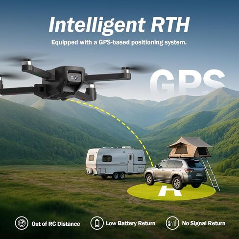 GPS FPV Drone with EIS Camera for Adults, 4.5 Inch LCD Screen on Controller，Al Track with Professional GPS，Follow Me, Auto Return，Easy Fly and Foldable Quadcopter for Beginners，Under 249g in Saudi Arabia
