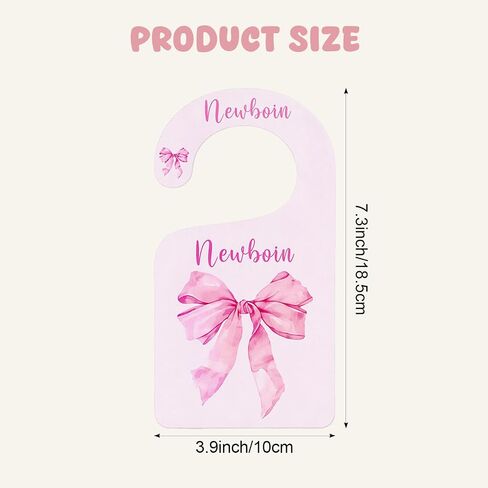 8 Pcs Pink Bow Closet Dividers for Baby Clothes Nursery Organizer | Pink Bow Design, Sturdy Paperboard, Double-Sided, Newborn to 24 Months, Nursery Closet, Easy Install in Saudi Arabia