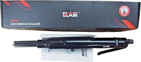 SLAIR 18" Pneumatic Needle Scaler - 5000 BPM with 19 Heat-Treated Needles, Removes Paint, Rust & Welding Slag - Adjustable Bayonet Lock, 1/4" NPT Air Inlet (Includes Oil Can & Connector, Model XX558) in Saudi Arabia