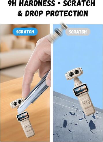 [2 Pack+2 Pack] Compatible with Insta360 Luna Ultra Camera Screen Protector Anti-Glare Tempered Glass, Shockproof Scratch-Resistant in Kuwait