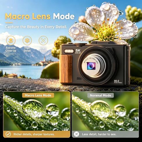 5K Digital Cameras for Photography12X Optical Zoom (No Card) | Macro WiFi Vlogging Camera with Flip Screen,Auto Focus Campact Vlog Camera for Travel Flash 2 Batteries in Saudi Arabia