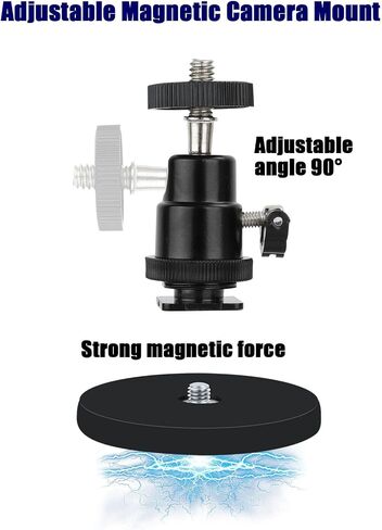 Magnetic Camera Mount Compatible with Ring Pan-Tilt Indoor Cam 2024 Release | No Drill Magnetic Holder, 90° Adjustable Ball Head, Waterproof, Strong Magnetic Force, Camara Bracket for Metal Surfaces in Saudi Arabia