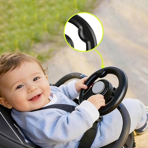 Stroller Steering Wheel Toy, Plastic Steering Wheel for Stroller Shopping Carts Cart Universal Detachable Simulated Driving Experience for Bumper, Racing, Rocking, Infant Car. in Kuwait