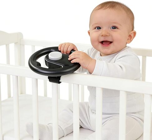 Stroller Steering Wheel Toy, Plastic Steering Wheel for Stroller Shopping Carts Cart Universal Detachable Simulated Driving Experience for Bumper, Racing, Rocking, Infant Car. in Kuwait