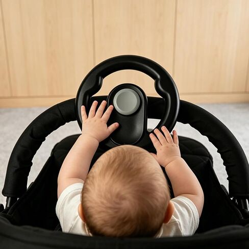 Stroller Steering Wheel Toy, Plastic Steering Wheel for Stroller Shopping Carts Cart Universal Detachable Simulated Driving Experience for Bumper, Racing, Rocking, Infant Car. in Kuwait