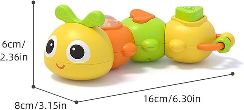 Caterpillar Montessori Busy Board for 0-2 Year Old Toddler | Travel Busy Cube Toy with 6 Sensory Activities, Safety Certified, Educational Activity Stacking & Sensory Toys for Boy Girl in Saudi Arabia
