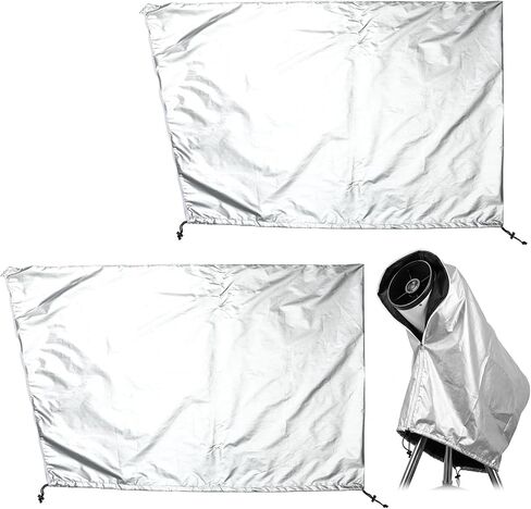 2 Pcs Telescope Cover with Zipper and Adjustable Drawstring, Water Resistant Silver Oxford Telescope Cover for Indoor Outdoor Storage, Dust Sun Moisture Protection, 59 x 33 Inches in Saudi Arabia
