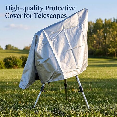 2 Pcs Telescope Cover with Zipper and Adjustable Drawstring, Water Resistant Silver Oxford Telescope Cover for Indoor Outdoor Storage, Dust Sun Moisture Protection, 59 x 33 Inches in Saudi Arabia