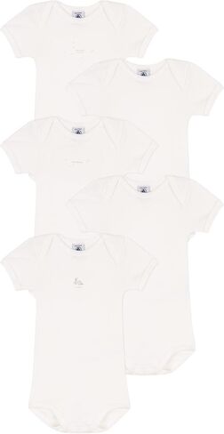 Petit Bateau SHORT-SLEEVED COTTON RABBIT BODYSUITS - PACK OF 5 SIZES 3-36 MONTHS in Kuwait