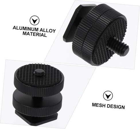 HOMSFOU Replacement: 3 Piece Cold Shoe Mount Kit 1/4 Inch Screw Hot Shoe Adapter for Camera Rig in Kuwait