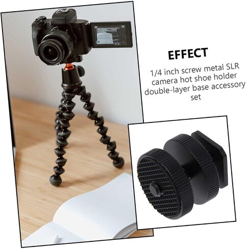 HOMSFOU Replacement: 3 Piece Cold Shoe Mount Kit 1/4 Inch Screw Hot Shoe Adapter for Camera Rig in Kuwait