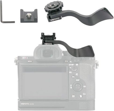 Camera Thumb Grip with Detachable Cold Shoe Mount, Ergonomic Thumb Rest for Sony A7M/A7R/A7S & A9 Series Cameras, Hot Shoe Protection & Secure Hold for Photography in Saudi Arabia