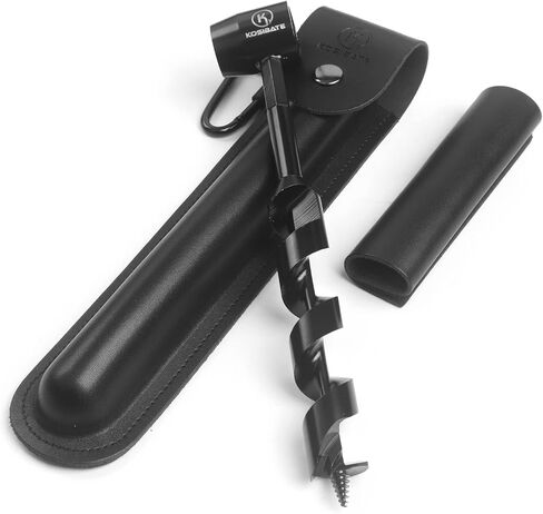 KOSIBATE Bushcraft Gear, Hand Auger Wrench for Easy Wood Drilling - Settlers Wrench and Bushcraft Tools Perfect for Camping and Woodworking Tasks-Scotch Eye Wood Drill with Leather Case Brown in Saudi Arabia