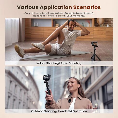 Walking Way 40cm/15.75" Extendable Tripod, Mini Portable Selfie Stick for DJI Osmo Action 6/5 Pro/Pocket 3/Xtra Muse, GoPro Hero 13/12/11/10/Max, Insta360 X5/Ace Pro 2, Stable Stand, Vlog Handle Grip in Saudi Arabia