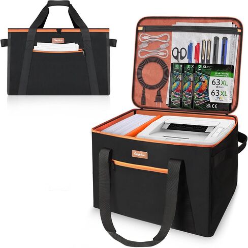Padded Printer Carrying Case,Heavy Duty Water Resistant 600D Exterior | Thick Padding & Multiple Pockets for Event Printers, Accessories & Cords in Kuwait