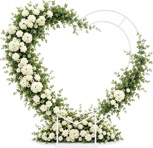 Gold 6.4ft Heart Arch Stand for Wedding, Heart Balloon Arch Stand with Base, Heart Shaped Metal Arch Stand Kit, Large Size Metal Love Balloon Frame for Proposal, Birthday Outdoor/Indoor Weddings in Kuwait
