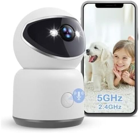 3MP Indoor Security Camera WiFi 2.4GHz 5GHz Pan/Tilt/Zoom 2K HD Day/Night Automatic Tracking Humanoid Detection One-Click Calling TF Card Recording (New Upgraded Version) in Saudi Arabia