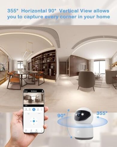 3MP Indoor Security Camera WiFi 2.4GHz 5GHz Pan/Tilt/Zoom 2K HD Day/Night Automatic Tracking Humanoid Detection One-Click Calling TF Card Recording (New Upgraded Version) in Saudi Arabia
