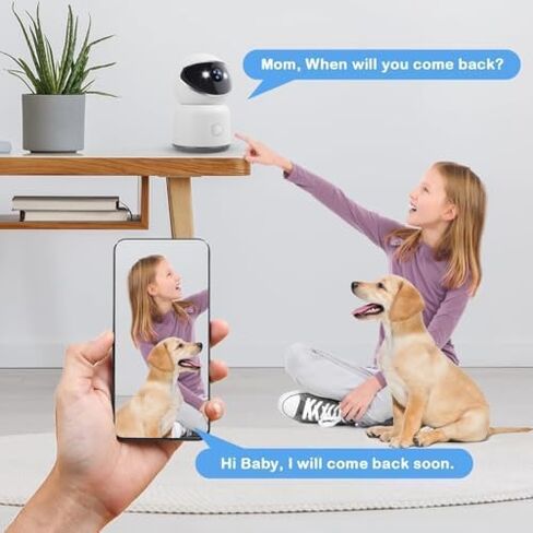 3MP Indoor Security Camera WiFi 2.4GHz 5GHz Pan/Tilt/Zoom 2K HD Day/Night Automatic Tracking Humanoid Detection One-Click Calling TF Card Recording (New Upgraded Version) in Saudi Arabia