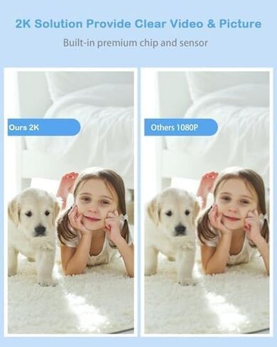 3MP Indoor Security Camera WiFi 2.4GHz 5GHz Pan/Tilt/Zoom 2K HD Day/Night Automatic Tracking Humanoid Detection One-Click Calling TF Card Recording (New Upgraded Version) in Saudi Arabia
