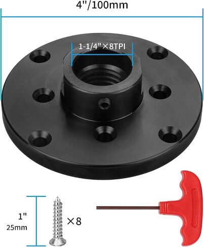 4" Wood Lathe Steel Faceplate Chucks,Faceplate for Wood Lathe,Lathe Face Plate Fit for 1-1/4''X8TPI Spindle without Screwchuck in Saudi Arabia