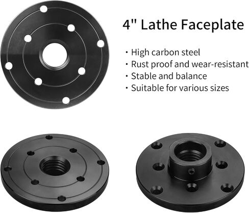 4" Wood Lathe Steel Faceplate Chucks,Faceplate for Wood Lathe,Lathe Face Plate Fit for 1-1/4''X8TPI Spindle without Screwchuck in Saudi Arabia