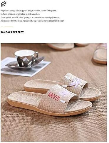 Hwayslon Flax Slippers Unisex Linen Summer Beach Shoes Lightweight Skidproof Indoor Slippers Home Breathable Sandals (Purple, numeric_5) in Saudi Arabia