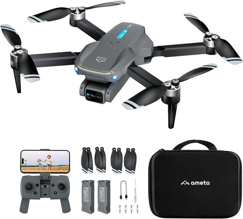 Ameta Drones with Camera for Adults 4k UHD, S20 Lite Brushless Motor FPV Foldable RC Drones for Adults Kids Beginners with 36 Mins Long Flight, Propellers Props Blades, Altitude Hold, Headless Mode in Saudi Arabia