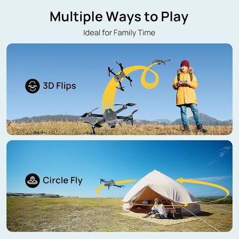 Ameta Drones with Camera for Adults 4k UHD, S20 Lite Brushless Motor FPV Foldable RC Drones for Adults Kids Beginners with 36 Mins Long Flight, Propellers Props Blades, Altitude Hold, Headless Mode in Saudi Arabia
