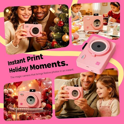 HPRT 2-in-1 Instant Print Camera & Portable Photo Printer, Bluetooth 2x3 Photo Printer for iPhone & Android, Mini Instant Camera for Kids (30 Sheets Included) in Saudi Arabia