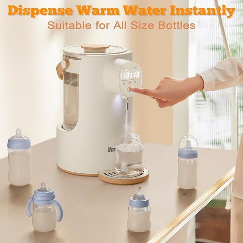2L Baby Formula Dispenser, Baby Bottle Warmer with Night Light | Detachable Glass Tank, 5 Temperature Control, 7x24H Keep Warm, Instant Water Warmer for All Baby Bottles in Saudi Arabia