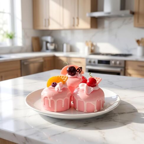 3 Pack Pink Artificial Cupcake Models, Realistic Fake Dessert Cake Props, Home Decor, Photography Styling Ornaments, Craft Display Accessories in Saudi Arabia