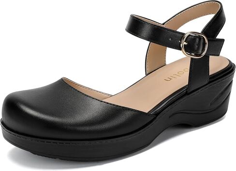 Women's Closed Toe Sandals Mary Janes for Women Comfort Walking Shoes for Long Standing Work Nursing Shoes Black Size 10 in Saudi Arabia