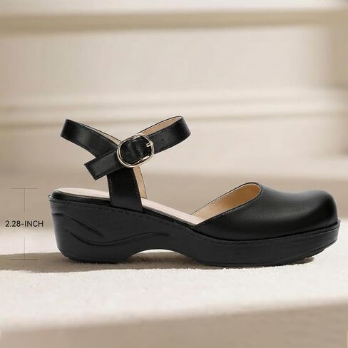 Women's Closed Toe Sandals Mary Janes for Women Comfort Walking Shoes for Long Standing Work Nursing Shoes Black Size 10 in Saudi Arabia
