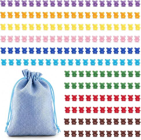 XINHUIDALSQ 90 Pieces Colored Counting Bears 0.62 Inch Rainbow Counting Bears Set 9 Colors Mini Plastic Bear Math Manipulatives for Toddlers Suitable for Ages 3+ Kids in Saudi Arabia