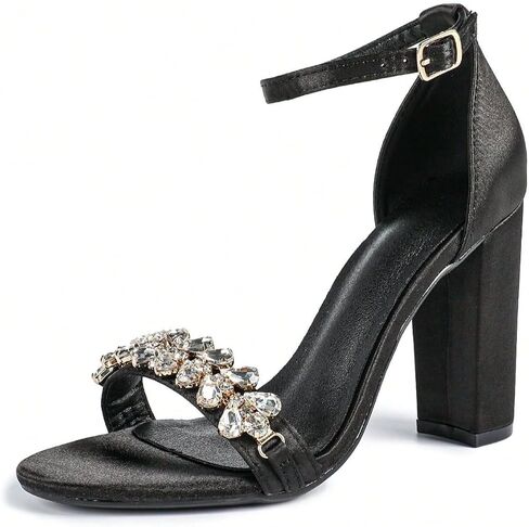 Women’s Strappy High Heel Sandals, Roman Style Open Toe Block Heel Dress Sandals, Comfortable Heeled Sandals for Evening Party Wedding Vacation in Kuwait